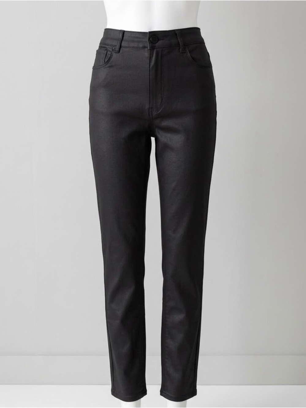 NWT Roma Collection Black Leather-Look Sculpting High-Waisted Skinny Pants
